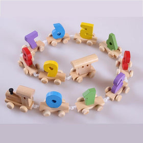 Soft Wood Figure Train - Peach and Pumpkins