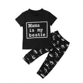 "Mama Is My Bestie" Set - Peach and Pumpkins