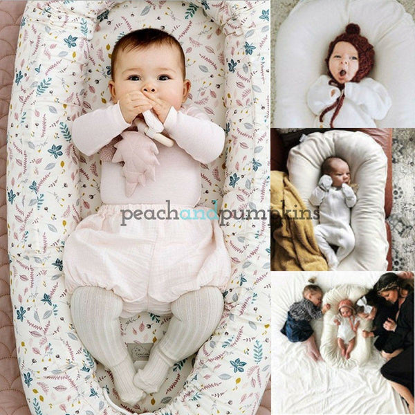 TottyCo™ Baby Cotton Cradle - Peach and Pumpkins