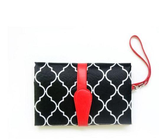 JJOVCE Portable Baby Diaper Changing Clutch - Peach and Pumpkins