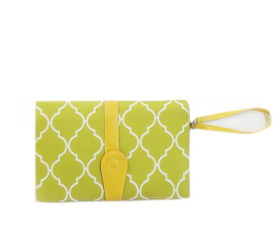 JJOVCE Portable Baby Diaper Changing Clutch - Peach and Pumpkins