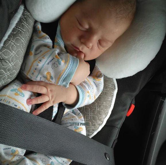 Reversible Baby Seat Support - Peach and Pumpkins