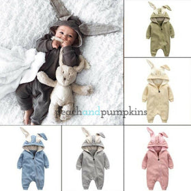 FunnyBunny Baby Romper - Peach and Pumpkins