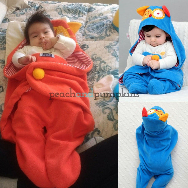 IYEAL Baby Animal Swaddle Suit - Peach and Pumpkins