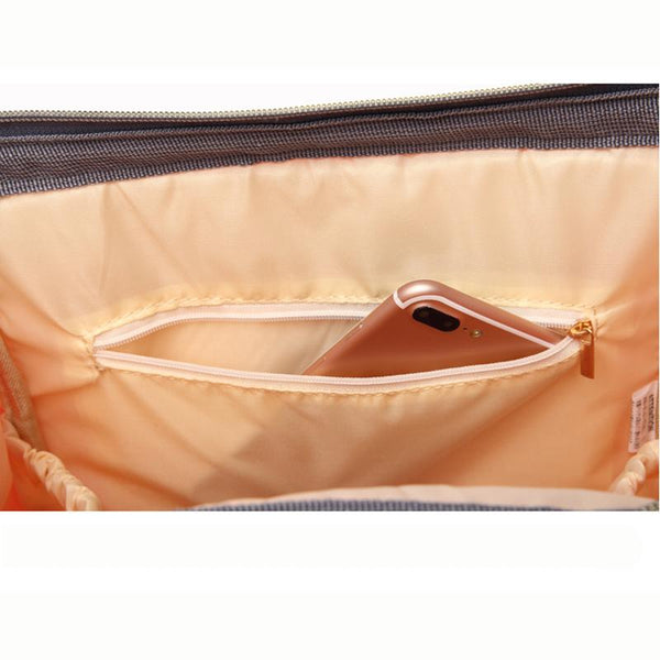 LEQUEEN Maternity All in One Nappy Bag - Peach and Pumpkins