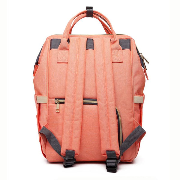 LEQUEEN Maternity All in One Nappy Bag - Peach and Pumpkins