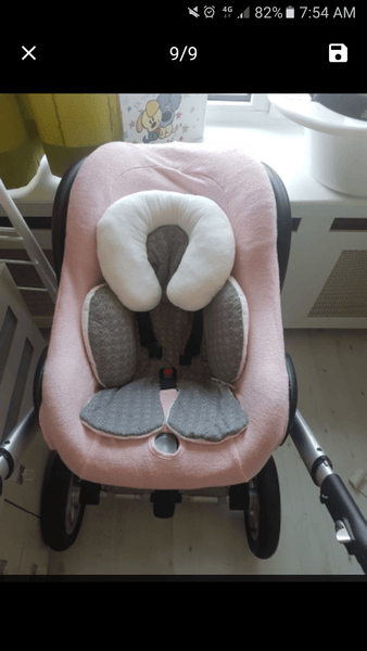 Reversible Baby Seat Support - Peach and Pumpkins