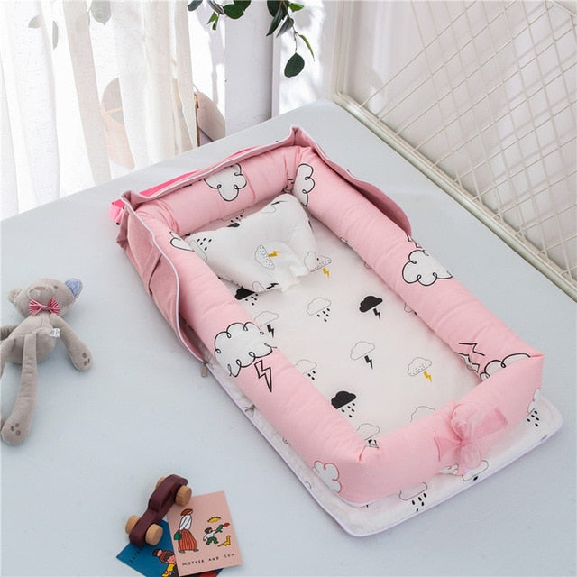 Newborns Foldable Baby Nest Lounger - Travel Bed For Infants