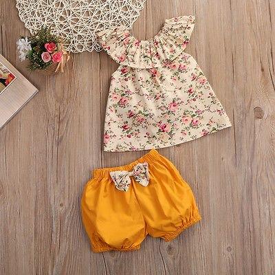 Summer Floral Tank Top + Shorts - Peach and Pumpkins