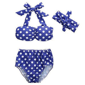 Blue Polkadot Bikini - Peach and Pumpkins