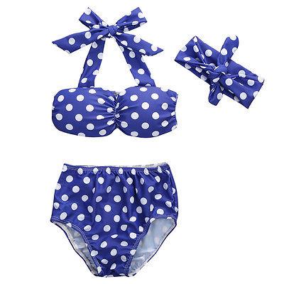 Blue Polkadot Bikini - Peach and Pumpkins