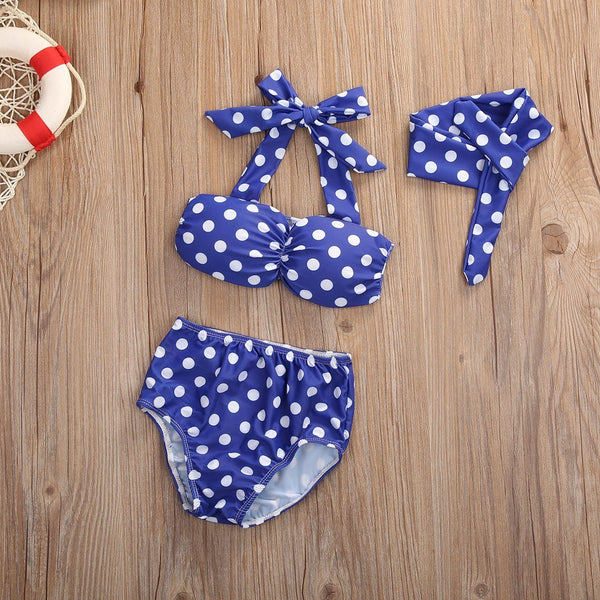 Blue Polkadot Bikini - Peach and Pumpkins