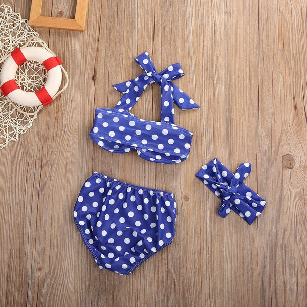 Blue Polkadot Bikini - Peach and Pumpkins
