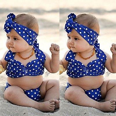 Blue Polkadot Bikini - Peach and Pumpkins