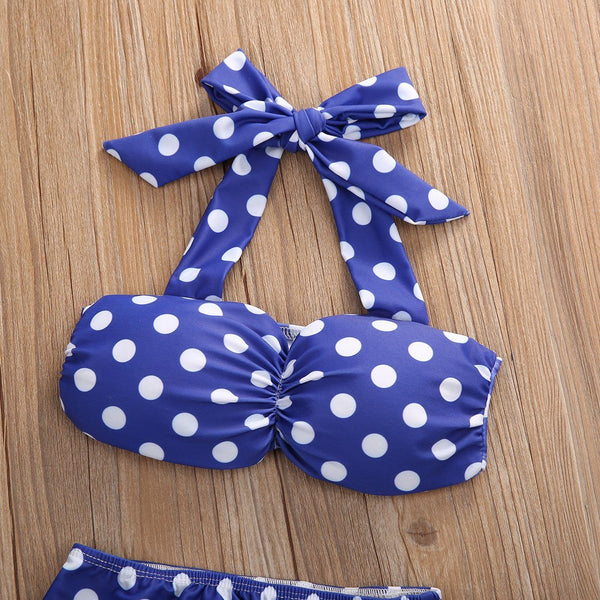 Blue Polkadot Bikini - Peach and Pumpkins