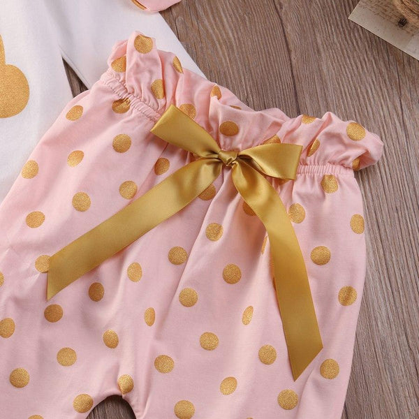 Golden Rabbit + Polkadot Pants - Peach and Pumpkins