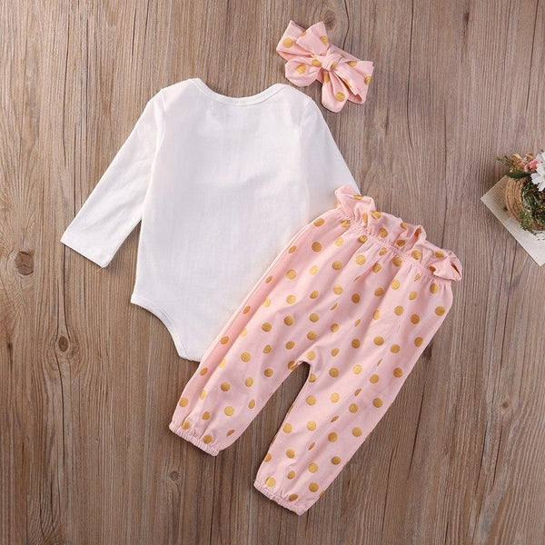Golden Rabbit + Polkadot Pants - Peach and Pumpkins