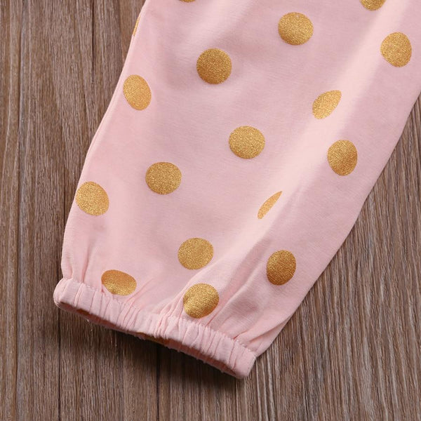 Golden Rabbit + Polkadot Pants - Peach and Pumpkins