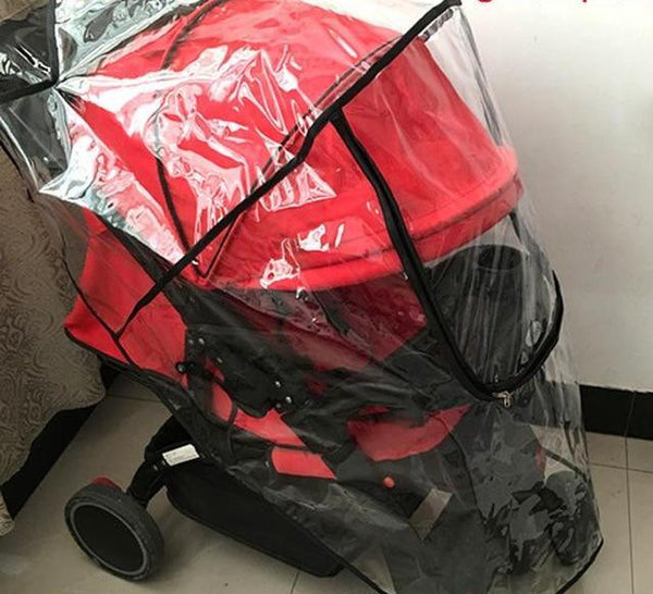 Waterproof Stroller Plastic Shield - Peach and Pumpkins