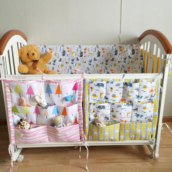 MuslinTree Cot Organiser - Peach and Pumpkins