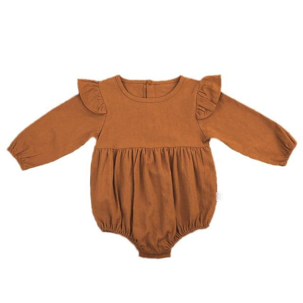 Vintage Long Sleeve Romper - Peach and Pumpkins
