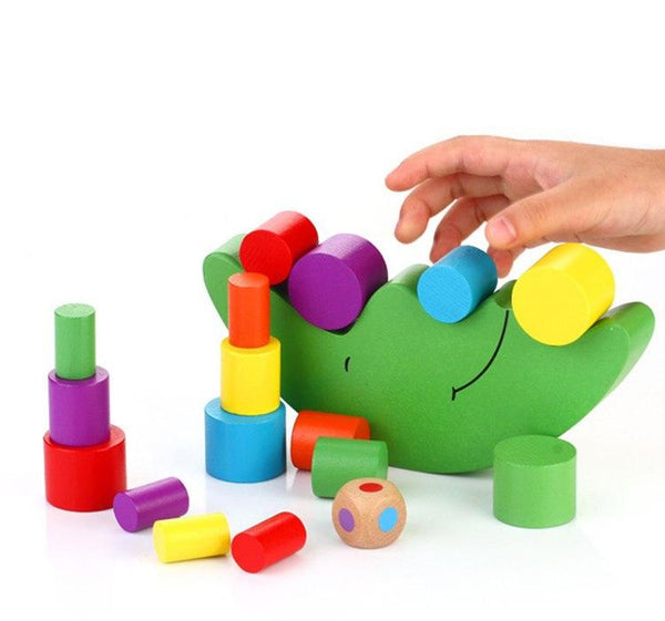 Moon Wooden Colorful Blocks - Peach and Pumpkins