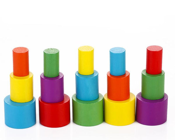 Moon Wooden Colorful Blocks - Peach and Pumpkins