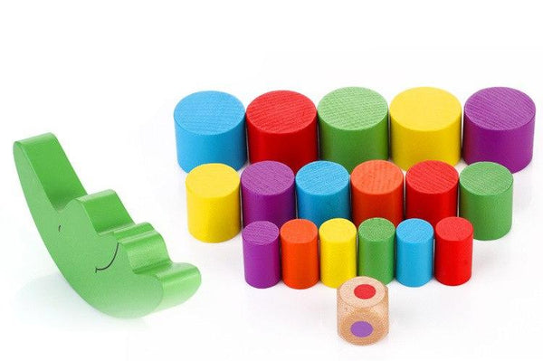 Moon Wooden Colorful Blocks - Peach and Pumpkins