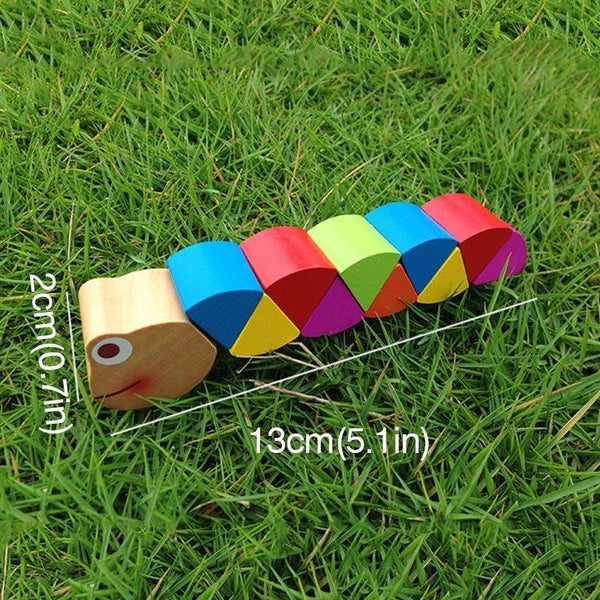 Wooden Crocodile And Caterpillar Toys - Peach and Pumpkins