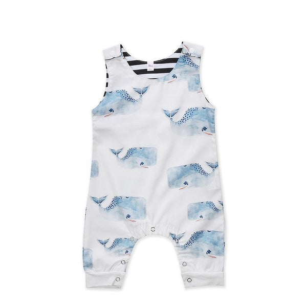 Whale Rompers - Peach and Pumpkins