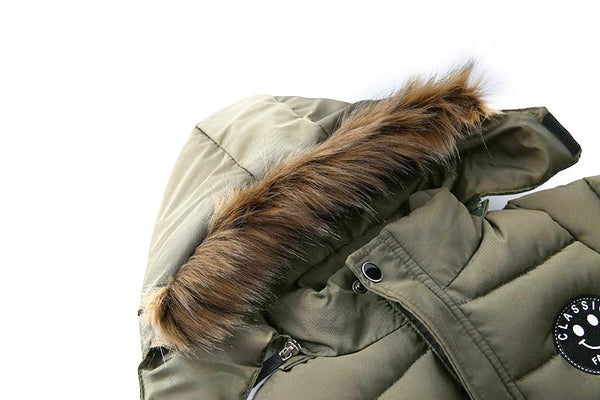 Classic Hooded Warm Jacket - Peach and Pumpkins