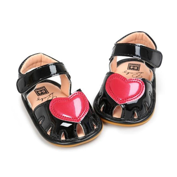 Summer Princess Sandals -- Black - Peach and Pumpkins