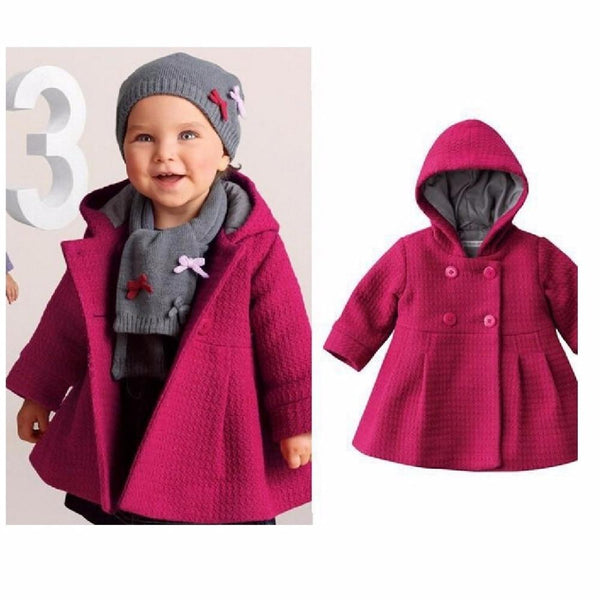 Bold Hooded Coat - Peach and Pumpkins