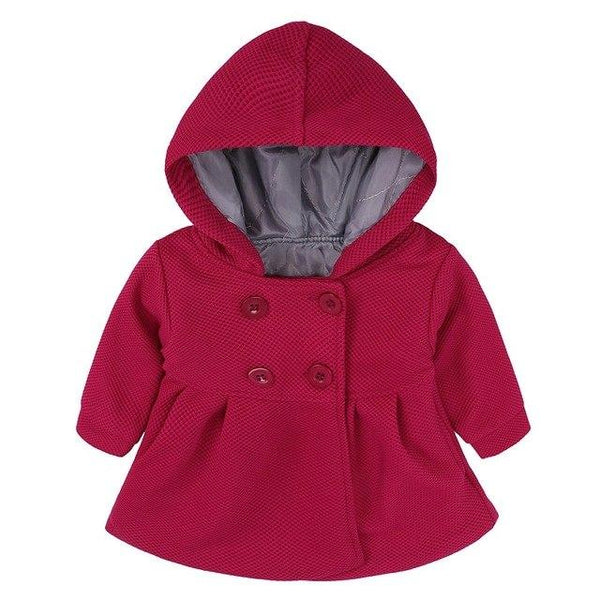 Bold Hooded Coat - Peach and Pumpkins
