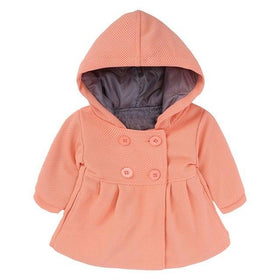Bold Hooded Coat - Peach and Pumpkins