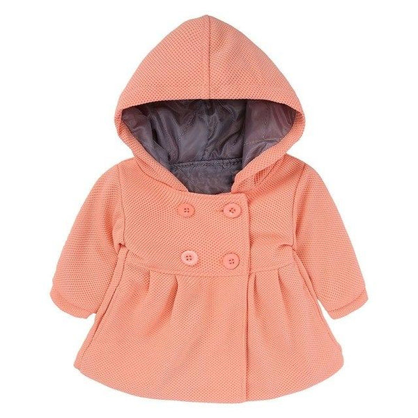 Bold Hooded Coat - Peach and Pumpkins