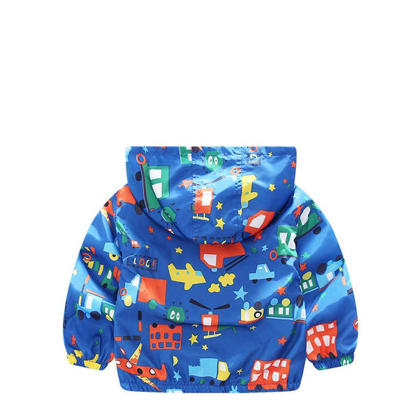 Toy Car Jacket - Peach and Pumpkins