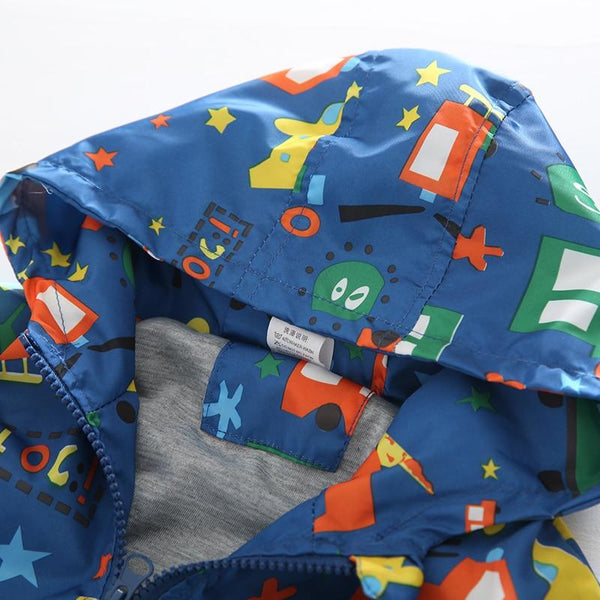 Toy Car Jacket - Peach and Pumpkins