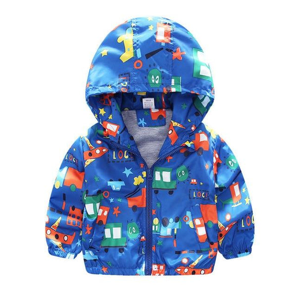 Toy Car Jacket - Peach and Pumpkins