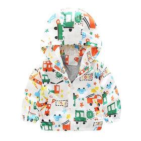 Toy Car Jacket - Peach and Pumpkins