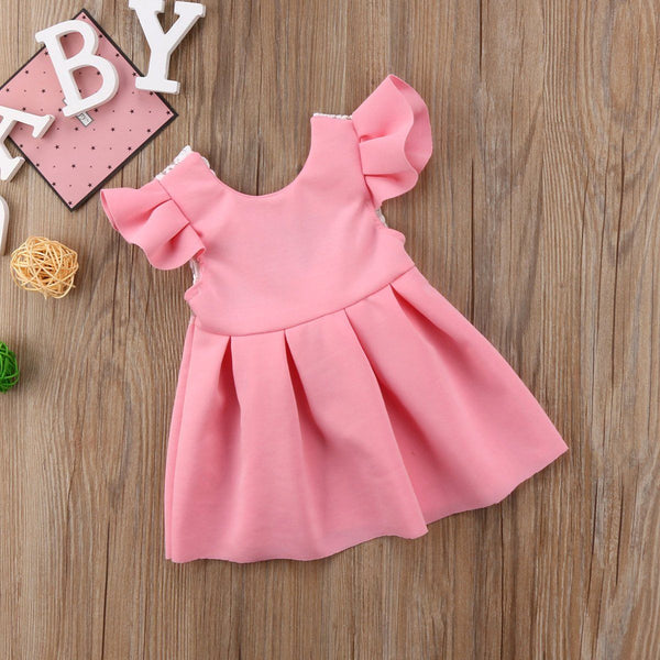 Cindy Bow Dress - Peach and Pumpkins