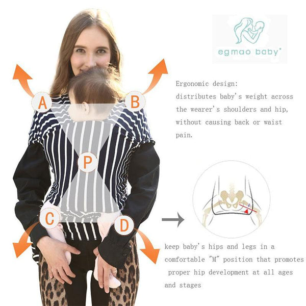 Baby Sling Wrap Carrier - Peach and Pumpkins