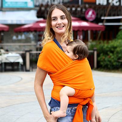 Baby Sling Wrap Carrier - Peach and Pumpkins