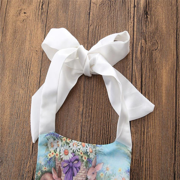 Bunny Artwork Romper - Peach and Pumpkins