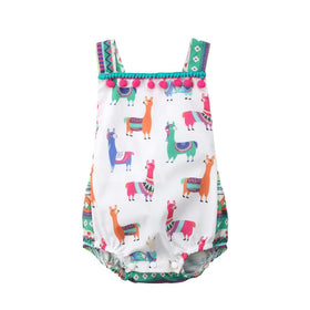 Sheep Tassel Romper Sunsuit - Peach and Pumpkins