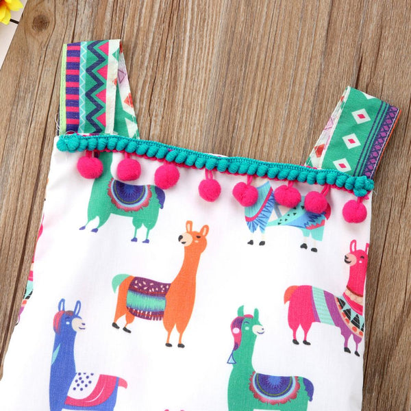 Sheep Tassel Romper Sunsuit - Peach and Pumpkins