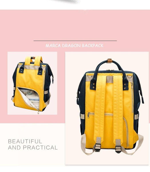 AIBABABY Nappy Bag - Peach and Pumpkins