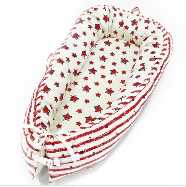 TottyCo™ Baby Cotton Cradle - Peach and Pumpkins