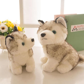 Cute Husky Comfort Plush Toy - Peach and Pumpkins