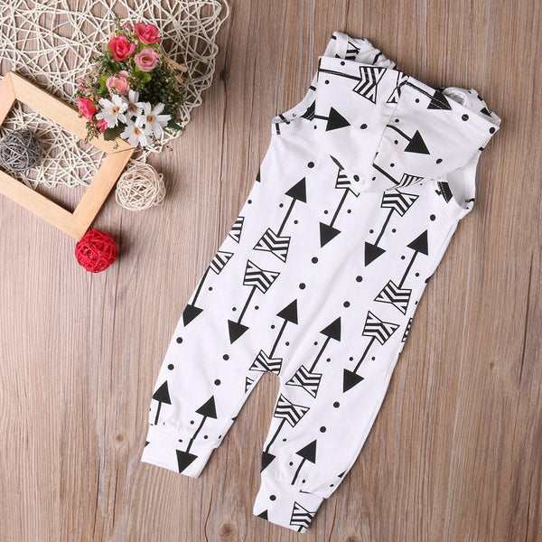 Arrow Hooded Romper - Peach and Pumpkins